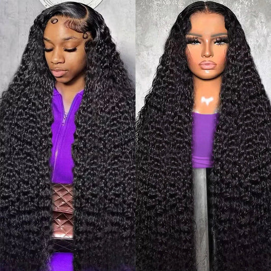 40 Inch Curly Lace Front Wigs Human Hair 250 Density 13x4 HD Transparent Jerry Curly Wigs Pre Plucked For Women