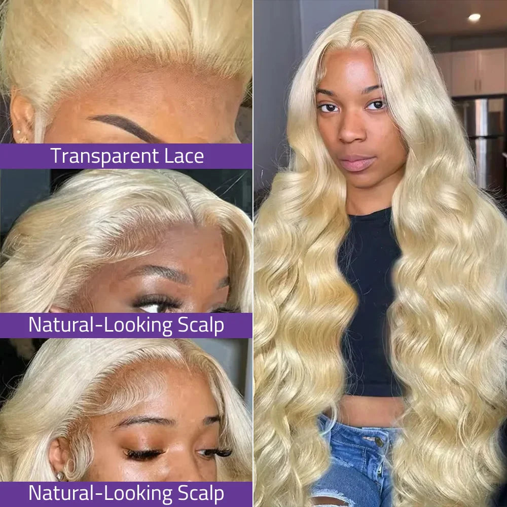 13x6 Hd Transparent Lace Frontal Human Hair Wig 200 Density Body Wave 613 Blonde 13x4 Lace Front Brazilian Wigs Pre Plucked