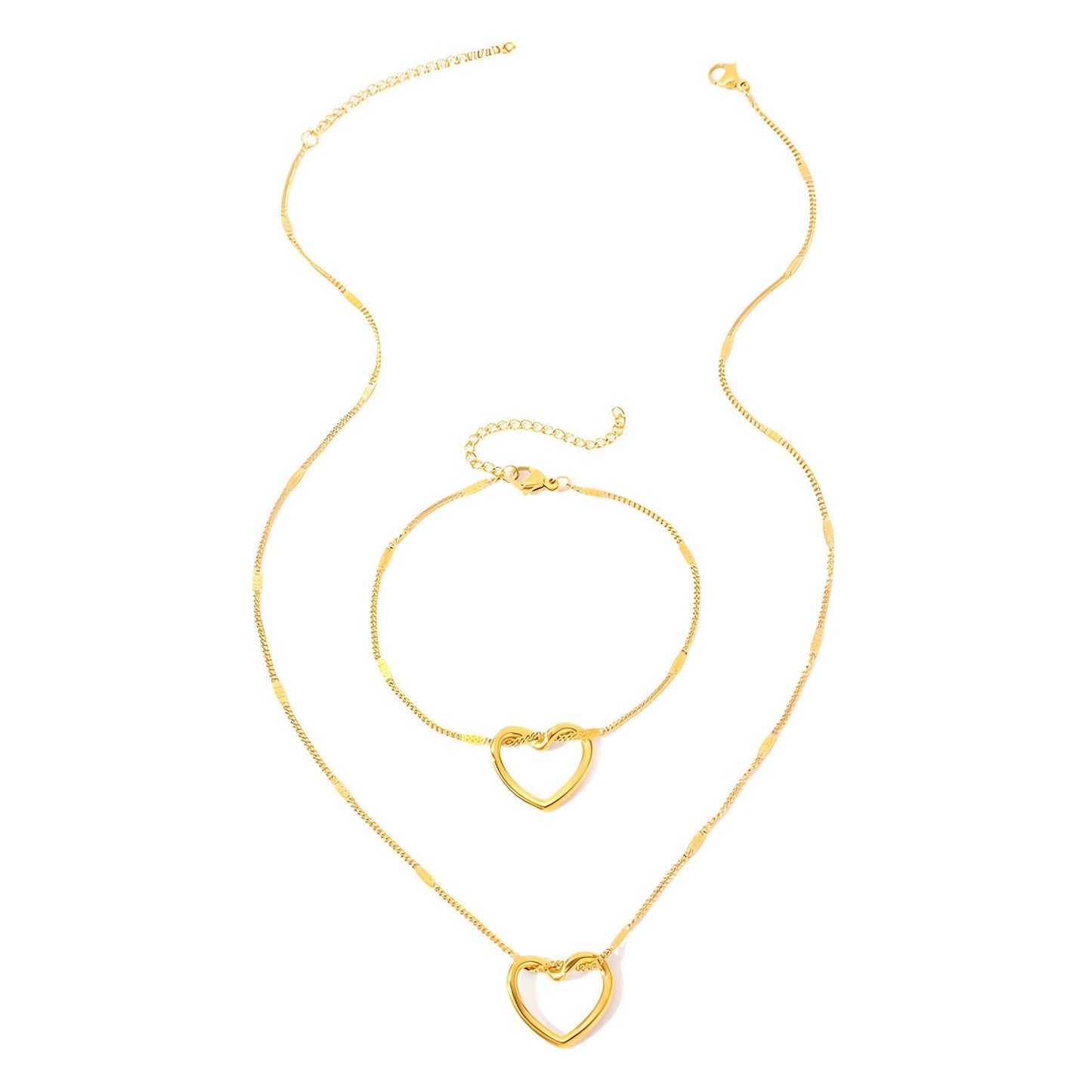 Stainless Steel Hollow Heart Set